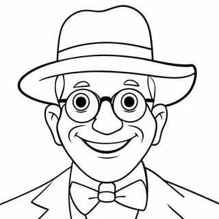 Funny Uncle With A Hat Coloring Page 34804-27859