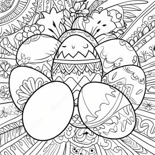 Colorful Nowruz Eggs Coloring Page 34814-27865