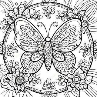 Intricate Butterfly Mandala Coloring Page 34823-27875