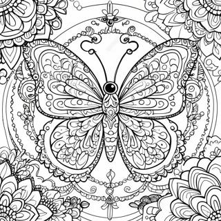 Intricate Butterfly Mandala Coloring Page 34823-27876