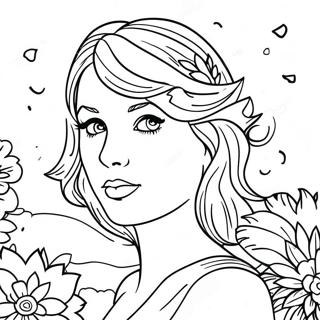 Enchanting Taylor Swift Evermore Coloring Page 34854-27894