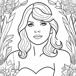 Enchanting Taylor Swift Evermore Coloring Page 34854-27895