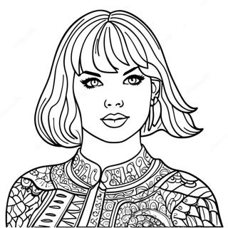 Taylor Swift Reputation Album Cover Coloring Page 3486-2821