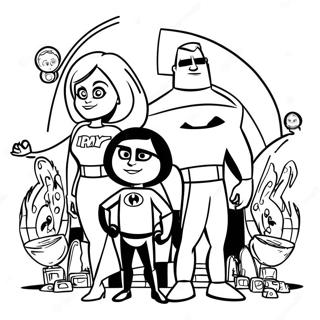 Family Incredibles 2 Coloring Pages