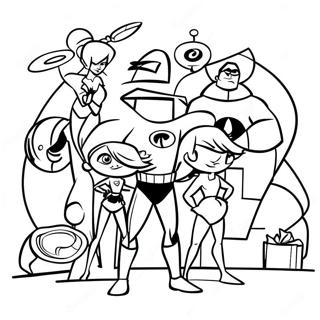 Incredibles 2 Family Coloring Page 34913-27943