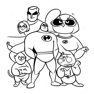 Incredibles 2 Family Coloring Page 34913-27944