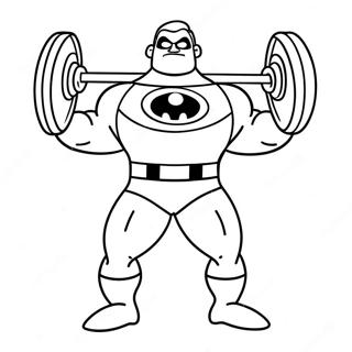 Mr Incredible Lifting Weights Coloring Page 34914-27946