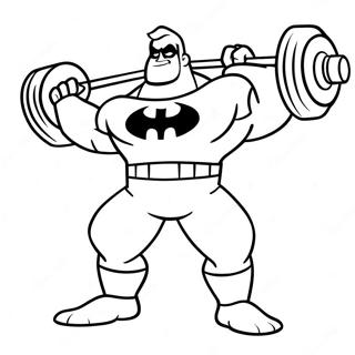 Mr Incredible Lifting Weights Coloring Page 34914-27947