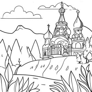 Beautiful Russian Landscape Coloring Page 34924-27953