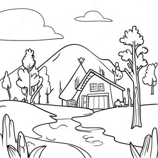 Beautiful Russian Landscape Coloring Page 34924-27954