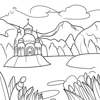 Beautiful Russian Landscape Coloring Page 34924-27956