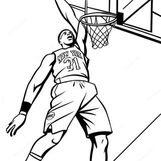 New York Knicks Player Dunking Coloring Page 34944-27969