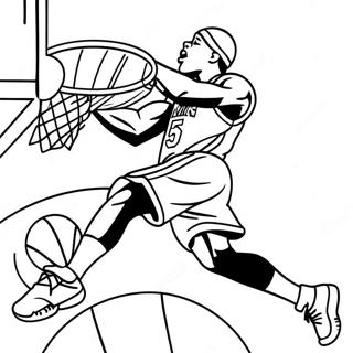 New York Knicks Player Dunking Coloring Page 34944-27970