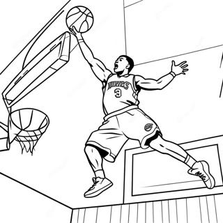 New York Knicks Player Dunking Coloring Page 34944-27972