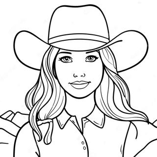 Country Girl With A Cowboy Hat Coloring Page 34963-27981