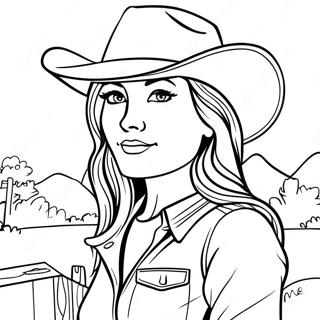 Country Girl With A Cowboy Hat Coloring Page 34963-27983