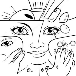 5 Senses Coloring Page 3496-2831