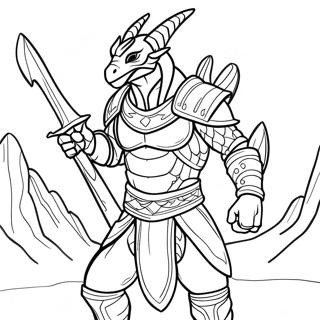 Skyrim Dragonborn Coloring Page 34983-28002