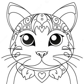 Cute Cat Face Coloring Page 35003-28013