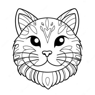 Cute Cat Face Coloring Page 35003-28015