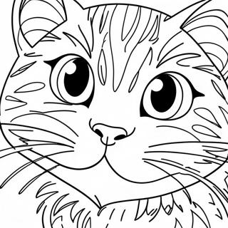 Playful Cat Face Coloring Page 35004-28017