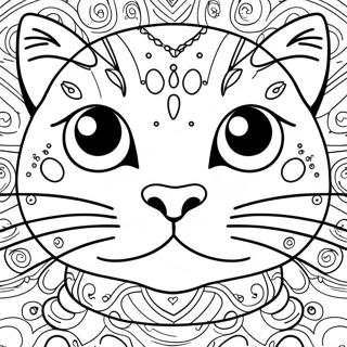 Playful Cat Face Coloring Page 35004-28019