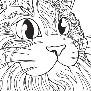 Playful Cat Face Coloring Page 35004-28020