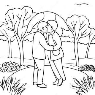 Kissing Coloring Pages