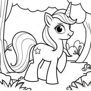 Sunset Shimmer In Magical Forest Coloring Page 35044-28041