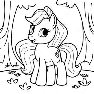 Sunset Shimmer In Magical Forest Coloring Page 35044-28043