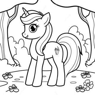 Sunset Shimmer In Magical Forest Coloring Page 35044-28044