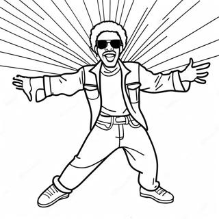 Funky Pop Star Dancing Coloring Page 35054-28053