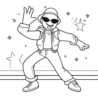 Funky Pop Star Dancing Coloring Page 35054-28054