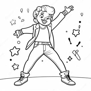 Funky Pop Star Dancing Coloring Page 35054-28055