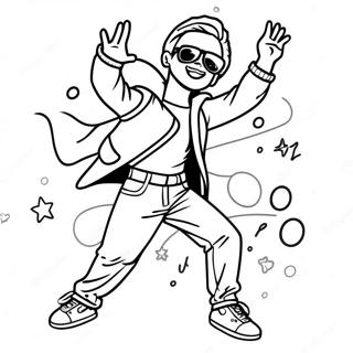 Funky Pop Star Dancing Coloring Page 35054-28056