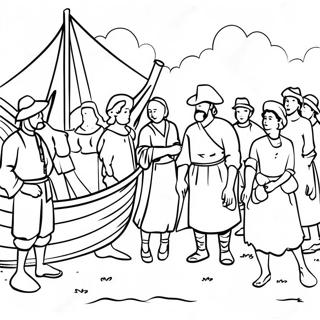 Jamestown Historical Scene Coloring Page 35063-28058