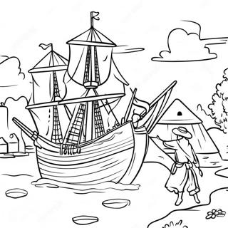 Jamestown Historical Scene Coloring Page 35063-28059