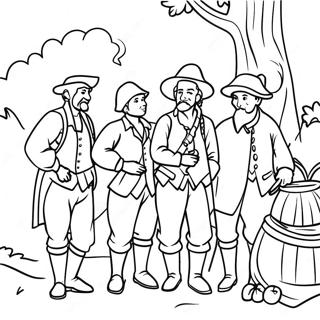 Colonial Jamestown Settlers Coloring Page 35064-28062