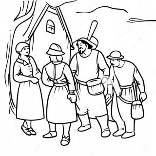 Colonial Jamestown Settlers Coloring Page 35064-28063