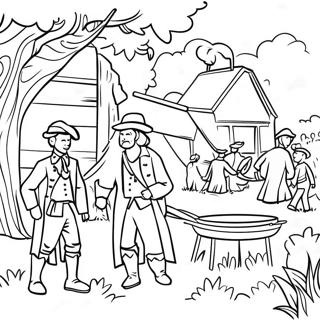 Colonial Jamestown Settlers Coloring Page 35064-28064