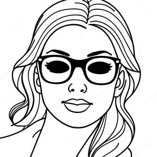 Sassy Girl With Sunglasses Coloring Page 35103-28099