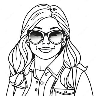 Sassy Girl With Sunglasses Coloring Page 35103-28100