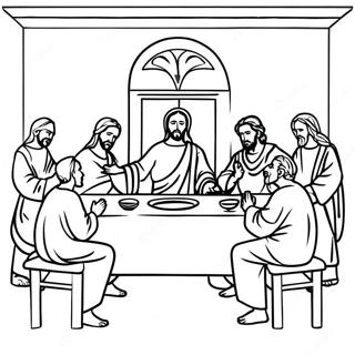 Last Supper Religious Coloring Page 35113-28093