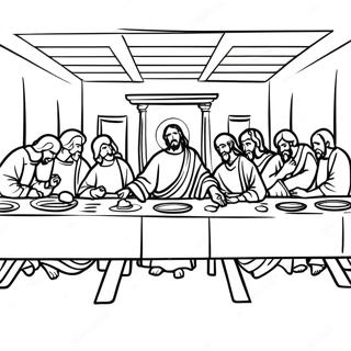 Last Supper Religious Coloring Page 35113-28094