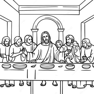 Last Supper Religious Coloring Page 35113-28095