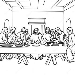 Last Supper Artistic Coloring Page 35114-28101