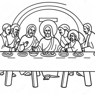 Last Supper Artistic Coloring Page 35114-28102