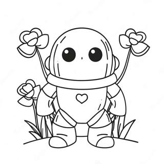 Cute Iron Golem With Flowers Coloring Page 35124-28107