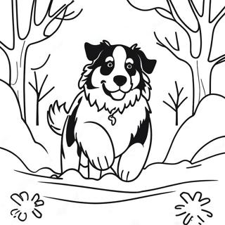 Bernese Mountain Dog Playing In The Snow Coloring Page 35143-28125