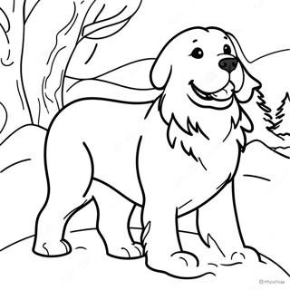 Bernese Mountain Dog Playing In The Snow Coloring Page 35143-28126